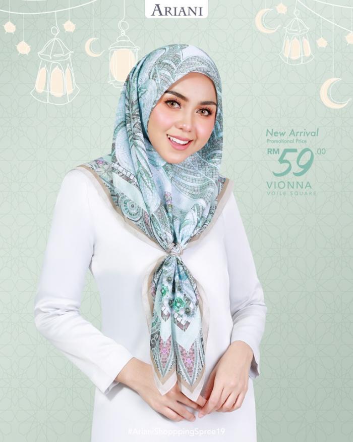 Tudung Ariani Terbaru 2021 / Chiffon Print Scarf Clear Sky Rectangle 72 ...